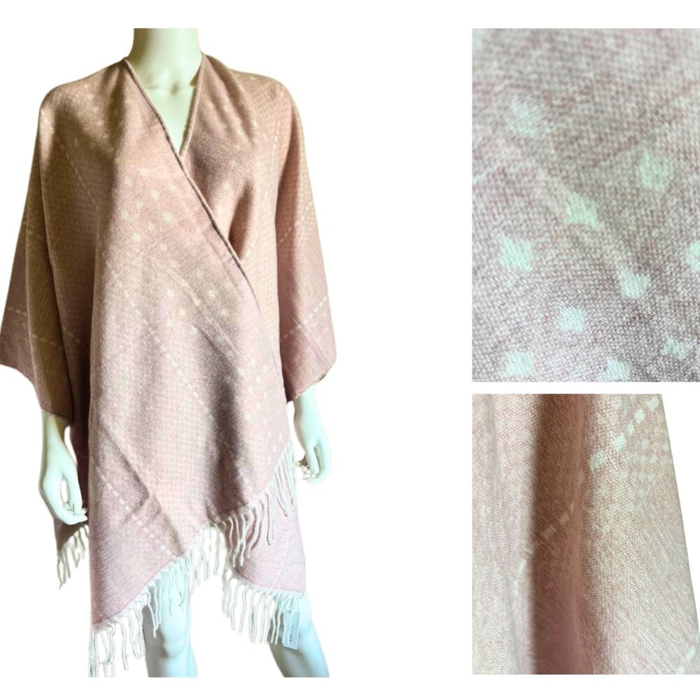 Gentle Fawn Kimono | Size M/L | Blush Pink Soft Fringe Wrap | Ultra-Soft Boho